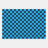 ブルーベリーの市松模様 ラッピングペーパーシート (正面)