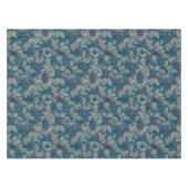 ブルーベリーの庭、青と灰色 テーブルクロス (正面(横))