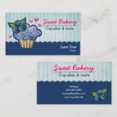 ブルーベリーの情熱のカップケーキの名刺 名刺 (正面/裏面)