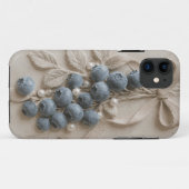 ブルーベリーの植物画プラスター レリーフ ウォールアート  Case-Mate iPhoneケース (裏面(横))