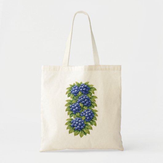 ブルーベリーの植物画 トートバッグ (正面)