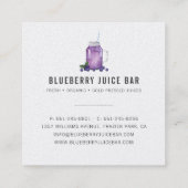 ブルーベリーの正方形のロゴのモダンフレーム スクエア名刺 (裏面)