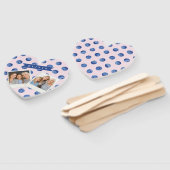 ブルーベリーの水彩画ギフト 名前入りプレゼント ハンドファン (組立なし)