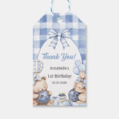 ブルーベリーの水彩画 誕生日おめでとう ギフトタグ (正面)