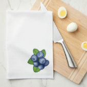 ブルーベリーの皿 キッチンタオル (四つ折り)