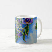 ブルーベリーの絵画水色 コーヒーマグカップ (正面右)