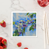 ブルーベリーの絵画水色 スタンダードカクテルナプキン (インサイチュ)