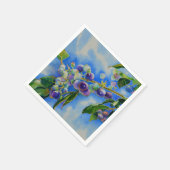 ブルーベリーの絵画水色 スタンダードカクテルナプキン (角)