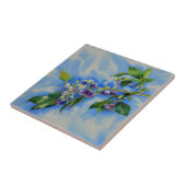 ブルーベリーの絵画水色 タイル (側面)