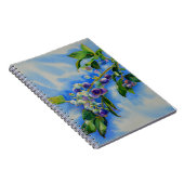 ブルーベリーの絵画水色 ノートブック (右側)