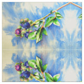 ブルーベリーの絵画水色 ファブリック (クローズアップ)