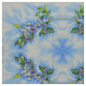 ブルーベリーの絵画水色 ファブリック (クローズアップ)