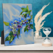 ブルーベリーの絵画水色 フォトプラーク (側面)