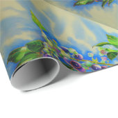 ブルーベリーの絵画水色 ラッピングペーパー (ロールコーナー)