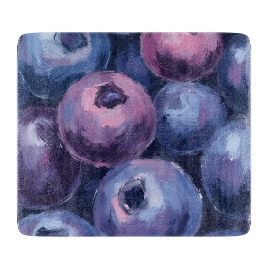 ブルーベリーの美しい絵画 | フルーツアート カッティングボード (正面)