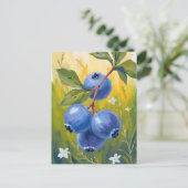 ブルーベリーの茂み｜果物の水彩画 ポストカード (スタンド正面)