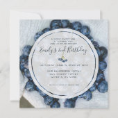 ブルーベリーの誕生会 招待状 (正面)