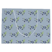 ブルーベリーの誕生日パーティー ブルーベリーの果物 夏 ラージペーパーバッグ (裏面)