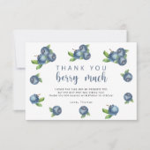 ブルーベリーの誕生日感謝していパーティー サンキューカード (正面)