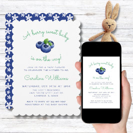 ブルーベリーの赤ちゃんがやってくる！ブルーベリーの男の子 招待状