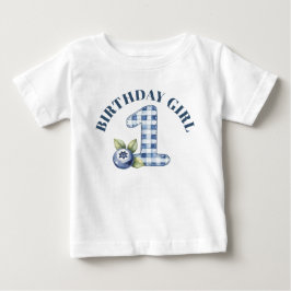 ブルーベリーの赤ちゃんの1歳の誕生日 ベビーTシャツ