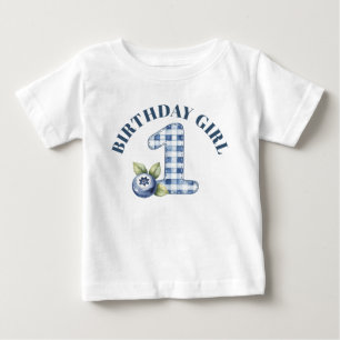 ブルーベリーの赤ちゃんの1歳の誕生日 ベビーTシャツ