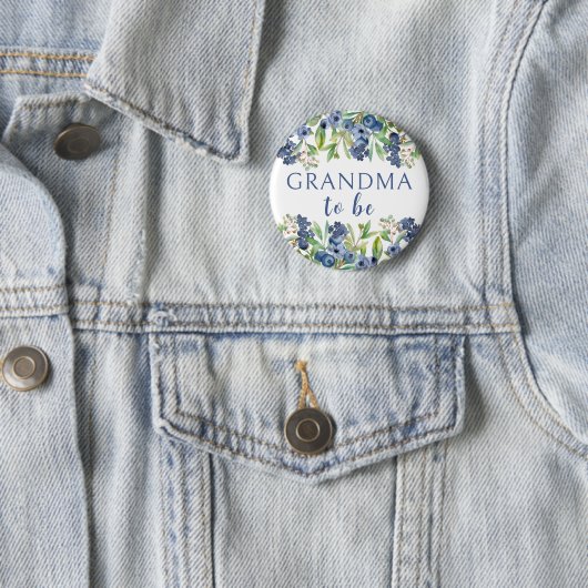 ブルーベリーの赤ちゃんシャワーボタンになるおばあちゃん 缶バッジ (インサイチュ)