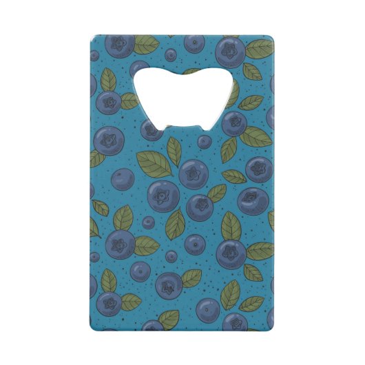 ブルーベリーの青 クレジットカード栓抜き (正面)