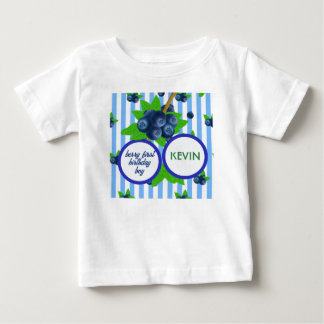 ブルーベリーの1歳の誕生日お祝い ベビーTシャツ