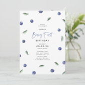 ブルーベリーの1歳の誕生日パーティー 招待状 (スタンド正面)