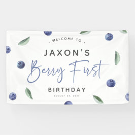 ブルーベリーの1歳の誕生日パーティー "Berry First" 横断幕