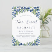 ブルーベリーの2歳の誕生日ボーイの招待状 Two Sweet Berry Blueberry (スタンド正面)