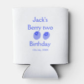 ブルーベリーの2歳の誕生日 名前と日付を追加 お子様用 缶クーラー (裏面)