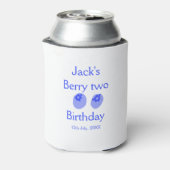 ブルーベリーの2歳の誕生日 名前と日付を追加 お子様用 缶クーラー (缶裏面)