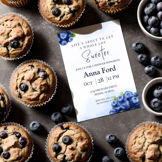 ブルーベリーをテーマにしたシャワー招待状 招待状