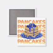 ブルーベリーをトッピングしたパンケーキ マグネット (正面/裏面)