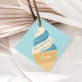 ブルーベリーアイスクリームスワール子供の誕生日ありがとう フェイバータグ