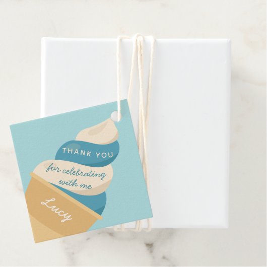 ブルーベリーアイスクリームスワール子供の誕生日ありがとう フェイバータグ (インサイチュ)