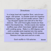 ブルーベリーアップルオートマフィン ポストカード (裏面)