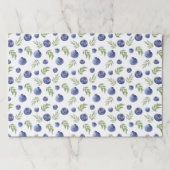 ブルーベリーウィズグリーンリーティアウェイ紙ランチョンマット ペーパーパッド (正面)