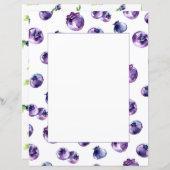 ブルーベリーウォーターカラースクラップブック紙 (正面/裏面)