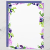 ブルーベリーウォーターカラースクラップブック紙 (正面/裏面)