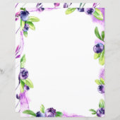 ブルーベリーウォーターカラースクラップブック紙 (正面/裏面)