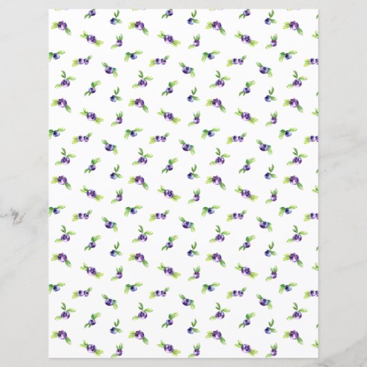 ブルーベリーウォーターカラースクラップブック紙 (裏面)