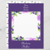 ブルーベリーウォーターカラースクラップブック紙 (正面/裏面)