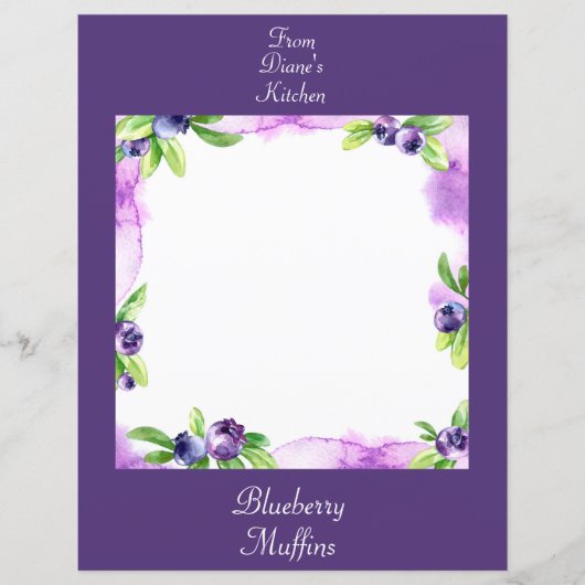 ブルーベリーウォーターカラースクラップブック紙 (正面)