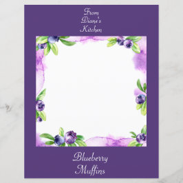 ブルーベリーウォーターカラースクラップブック紙