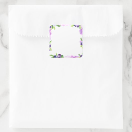 ブルーベリーウォーターカラースクラップブック スクエアシール (バッグ)