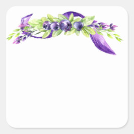 ブルーベリーウォーターカラースクラップブック スクエアシール