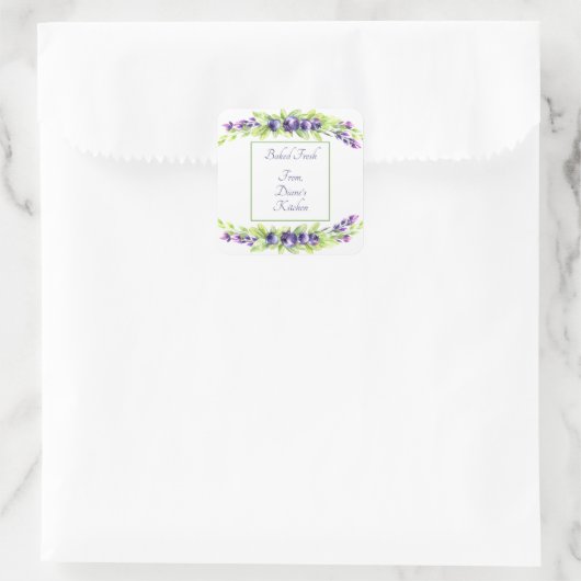 ブルーベリーウォーターカラースクラップブック スクエアシール (バッグ)